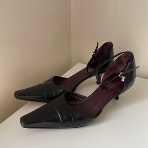 Vintage Coach Black Kitten Heels